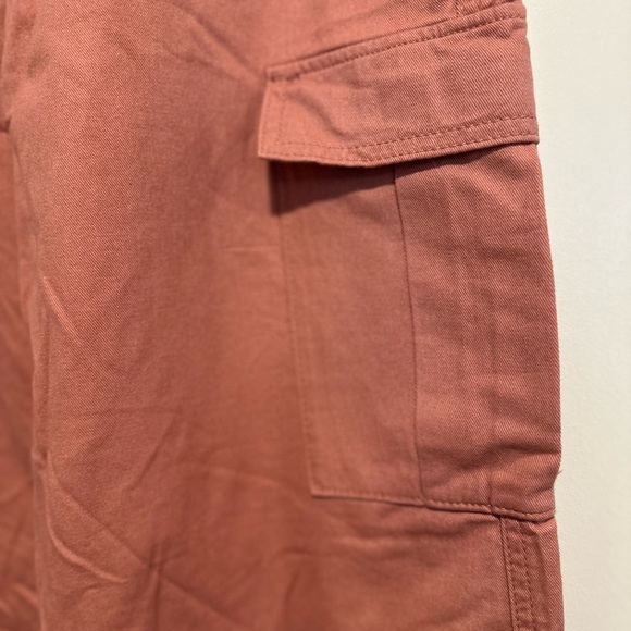 NWOT Forever 21 Dusty Rose/rust brown/ coral/orange color. Flare Fit Cargos. - Picture 9 of 11